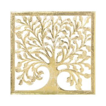 RETABLE OUVERT EN BOIS 60X60CM ARBRE DE VIE DORÉ 60X1,7X60CM, BOIS : DM ST70108 1