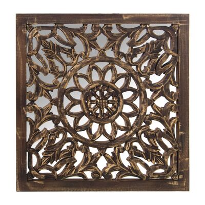 OPEN WOODEN ALTARPIECE WITH MIRROR60X60CM BROWN N 60X2.5X60CM, WOOD: DM ST70112