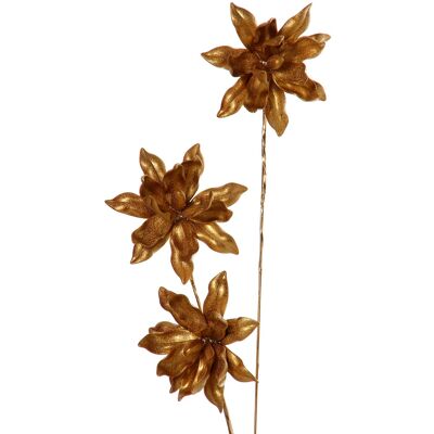 BRANCH WITH 3 GOLDEN ACRYLIC FLOWERS _80CM ST29116