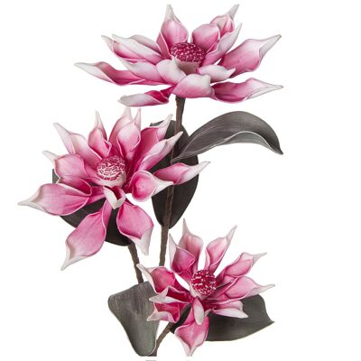 RAMO CON 3 FIORI FUCSIA 103CMGOMA EVA+CARTA _103CM ST27897