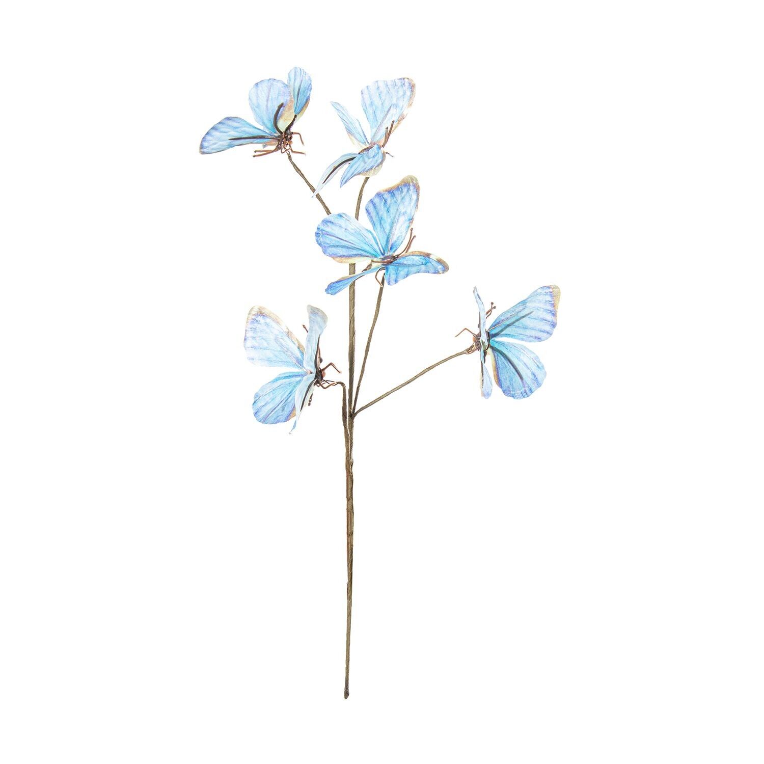 Light blue butterfly branch polyester 35cm st27460