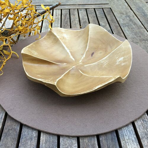 Schale "LOTUS LEAF - VINTAGE (M)" | Schale | Obstschale | Dekoschale | Servierschale | Snackschale | Brotkorb | Schüssel | Holzschüssel