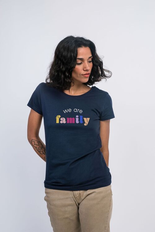 TSHIRT NAVY FEMME WE ARE FAMILY