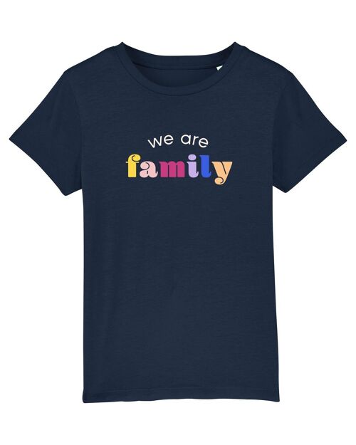 TSHIRT NAVY FILLE WE ARE FAMILY