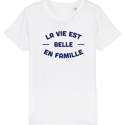 GIRL'S WHITE TSHIRT LIFE IS BEAUTIFUL IN FAMILY 2 FACE