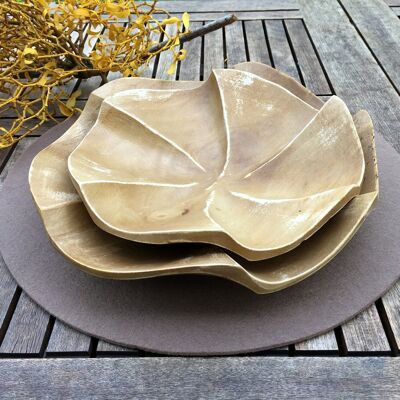 Bowl "LOTUS LEAF - VINTAGE (L)" | Shell | Bowl of fruit | Decorative bowl | Serving bowl | Snack bowl | Bread basket | Bowl | Wooden bowl