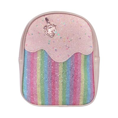 Ice cream children's backpack - Zipper closure - Pink