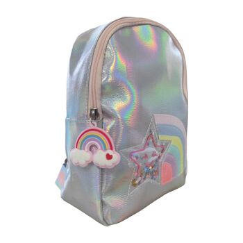 Sac à dos enfant arc-en-ciel - Fermeture zippée - Rose 2