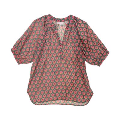 Coral flower short sleeve shirt