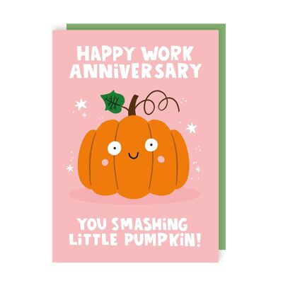Paquete de 6 tarjetas de aniversario de trabajo de Smashing Pumpkin