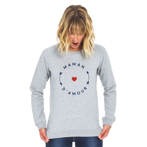 SWEAT GRIS CHINE FEMME MAMAN D'AMOUR 2 MPT