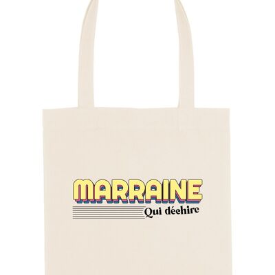 TOTEBAG NATUREL ACCESSOIRE MARRAINE QUI DÉCHIRE 3