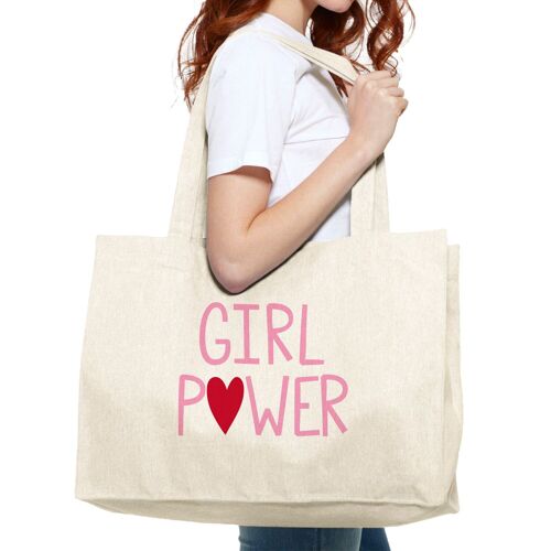 GRAND CABAS NATUREL ACCESSOIRE GIRL POWER MPT