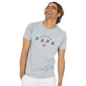 TSHIRT GRIS CHINE HOMME CAPTAIN PAPA