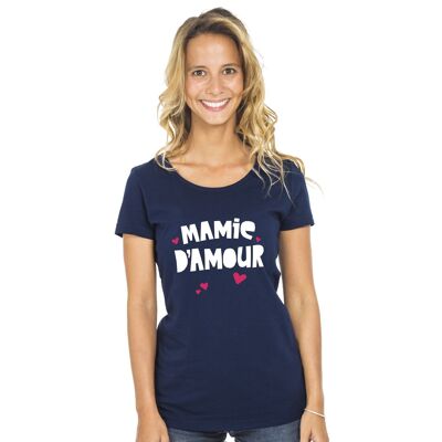 MARINEBLAUES DAMEN-T-Shirt „Oma der Liebe“.