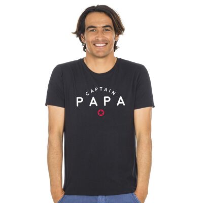 CAPTAIN PAPA HERREN-T-Shirt SCHWARZ