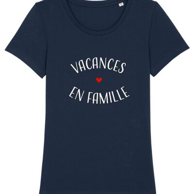 CAMISETA VACACIONES FAMILIARES MUJER MARINO