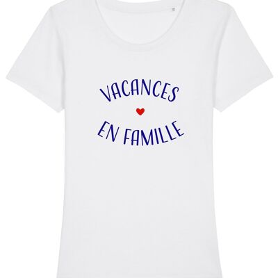 TSHIRT BLANC FEMME VACANCES EN FAMILLE