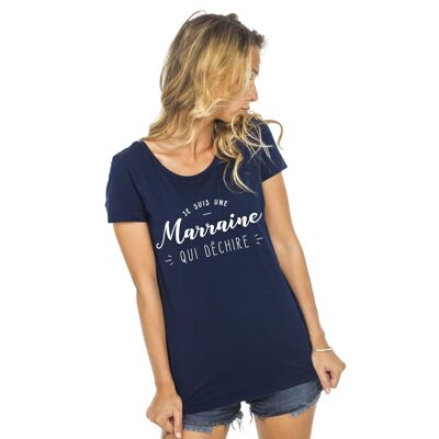 CAMISETA MUJER MARINO SOY MADRINA QUE COSTILLA