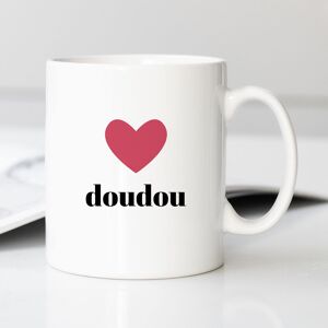 MUG BLANC ACCESSOIRE DOUDOU cœur