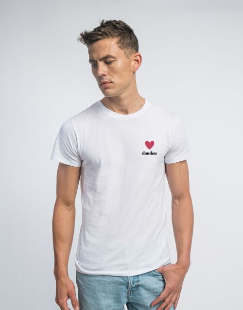 TSHIRT BLANC HOMME DOUDOU cœur