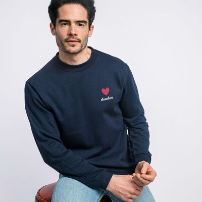 SWEATSHIRT NAVY MEN DOUDOU heart