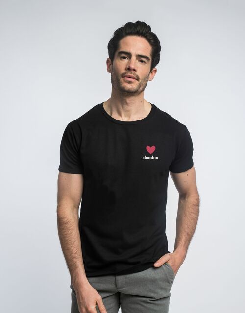 TSHIRT NOIR HOMME DOUDOU cœur