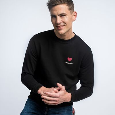 SUDADERA HOMBRE NEGRA DOUDOU corazón