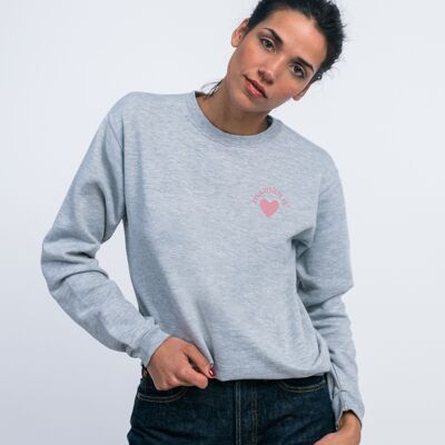 FELPA DONNA GRIGIO CINA LOVE HEART MOM