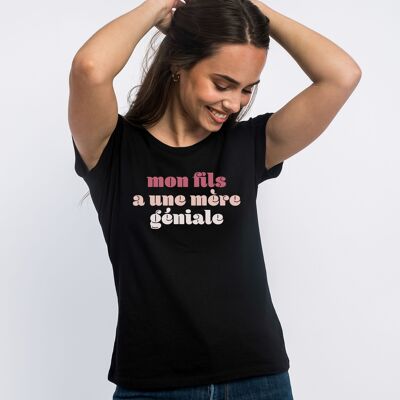 CAMISETA MUJER NEGRA MI HIJO TIENE UNA GRAN MADRE