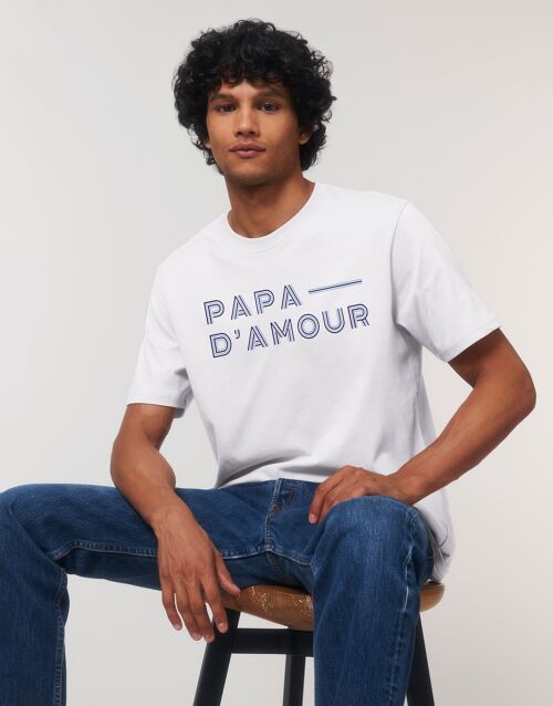 TSHIRT BLANC HOMME PAPA D AMOUR LIGNE