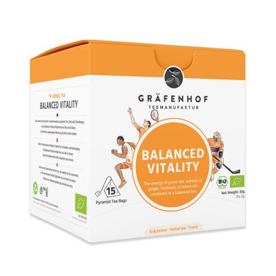 Balanced Vitality Tea, pyramid bag with sachet