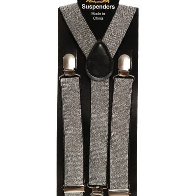 Suspenders Shiny Silver - Width 2,5 cm