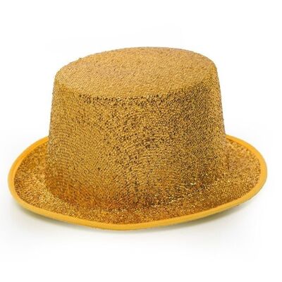 Cappello a cilindro glitter oro