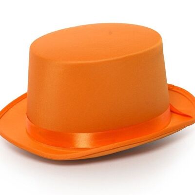 Cappello a cilindro satinato arancione
