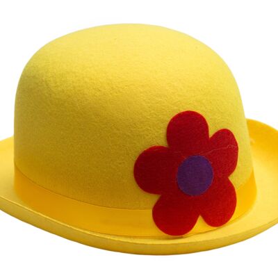 Clown Bowler Hat Yelllow Felt