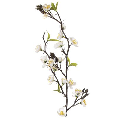 Zweig mit weißen Blüten, 79 cm, EVA-Gummi + Papier, 79 cm, ST27910