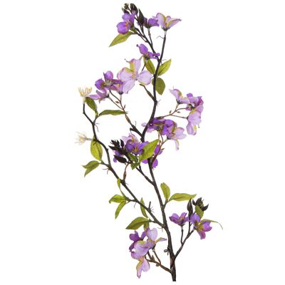 Zweig mit violetten Blüten, 79 cm, EVA-Gummi + Papier, 79 cm, ST27906
