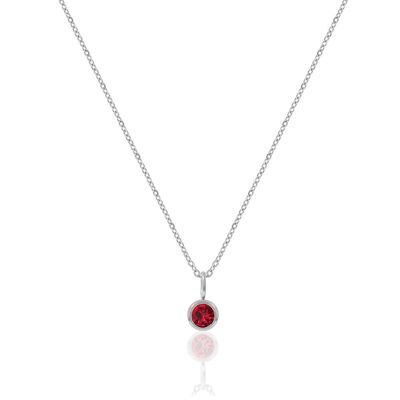 Silver Birthstone Necklace