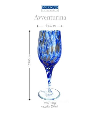 Ensemble de verres à vin et verres en verre soufflé et fabriqué à la main avec coffret cadeau « I Colori di Murano » avec aventurine - Élégant pour des événements raffinés - Fabriqué en Italie 11