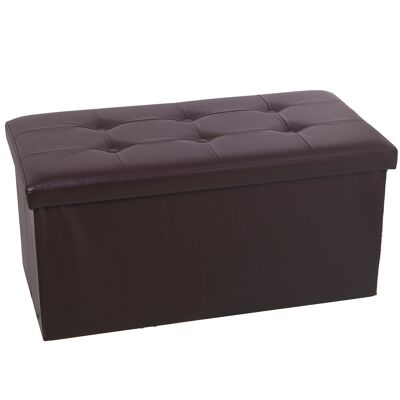 KLAPPBARER POUF AUS BRAUNEM LEDER, 77X38X38CM ST22318