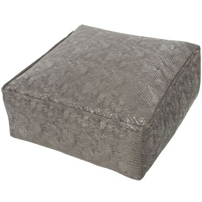 GRAY/SILVER POLYESTER POUF WITH ZIPPER, POLIE PEARL FILLING 60X60X25CM ST48578