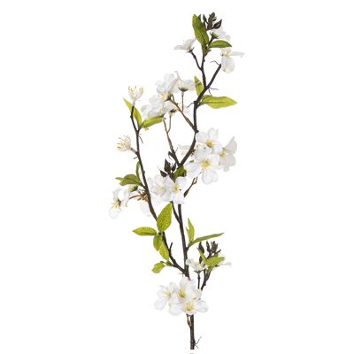Zweig mit weißen Blüten, 79 cm, EVA-Gummi + Papier, 79 cm, ST27907