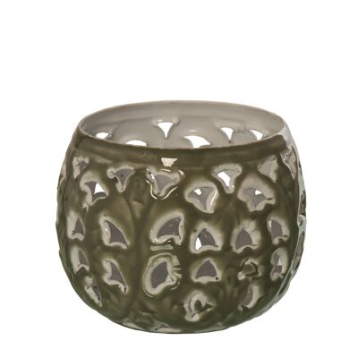 PORTACANDELE IN METALLO GRIGIO _°12X10CM-METALLO: FERRO ST62450