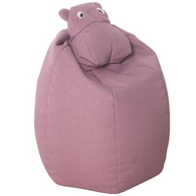 POUF DOUX HIPPO ROSE POLYESTER _58X58X65CM ST65949