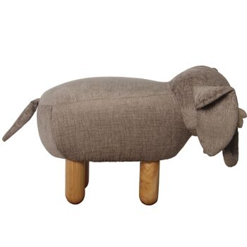 POUF ENFANT ÉLÉPHANT AVEC PIEDS EN BOIS DE PIN/POLYESTER _50X29X32CM, ASSEMBLAGE DE PIEDS ST65944 2