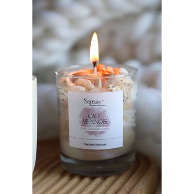 Gourmet Viennese coffee candle - Soy wax candle - Vegetable & artisanal scented candle