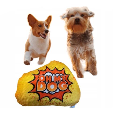 Pet products - Yellow and blue pop art dog toys with squeeker