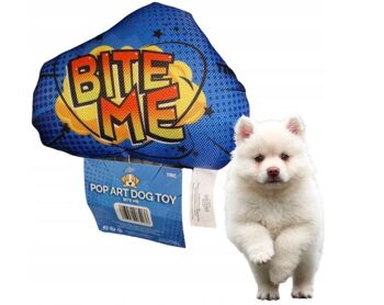 Produits pour animaux de compagnie - Jouets pour chiens pop art jaune et bleu avec couineur 2