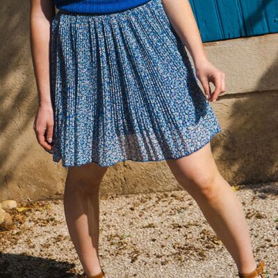 CARENE Blue Short Pleated Skirt